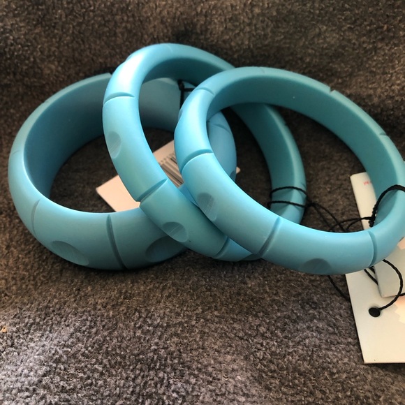 Splendette Caribbean Blue Fakelite Bangle Set Classic - Picture 2 of 2